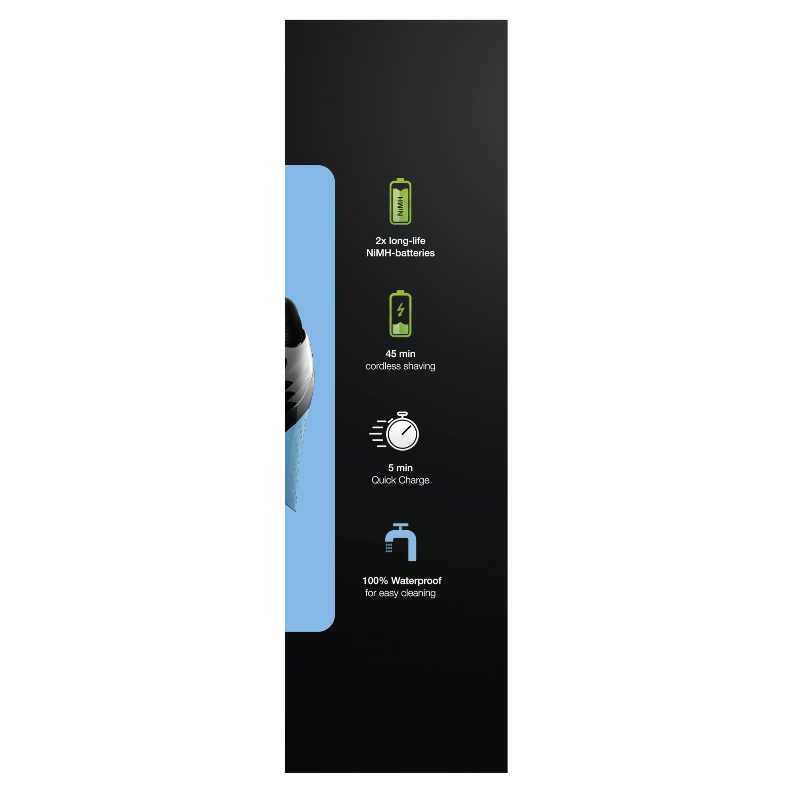 Series 3 ProSkin Elektrorasierer, Elektrorasierer für Männer mit Präzisionskopf, 3010s, Schwarz/Blau Rasierer