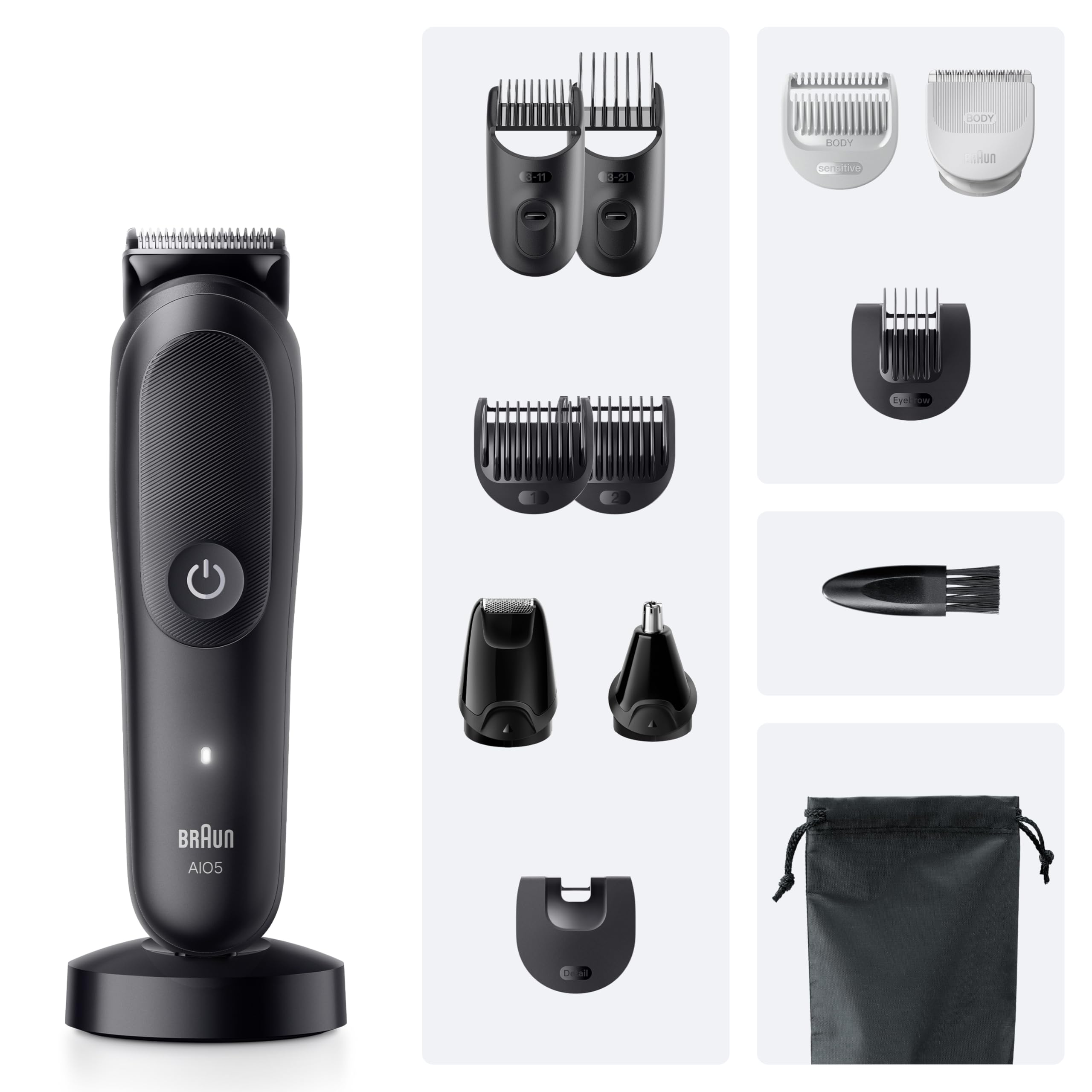 All-in-One Series 5, 13-in-1 Multigroom, Barttrimmer, Nasenhaartrimmer, AIO5565, Schwarz