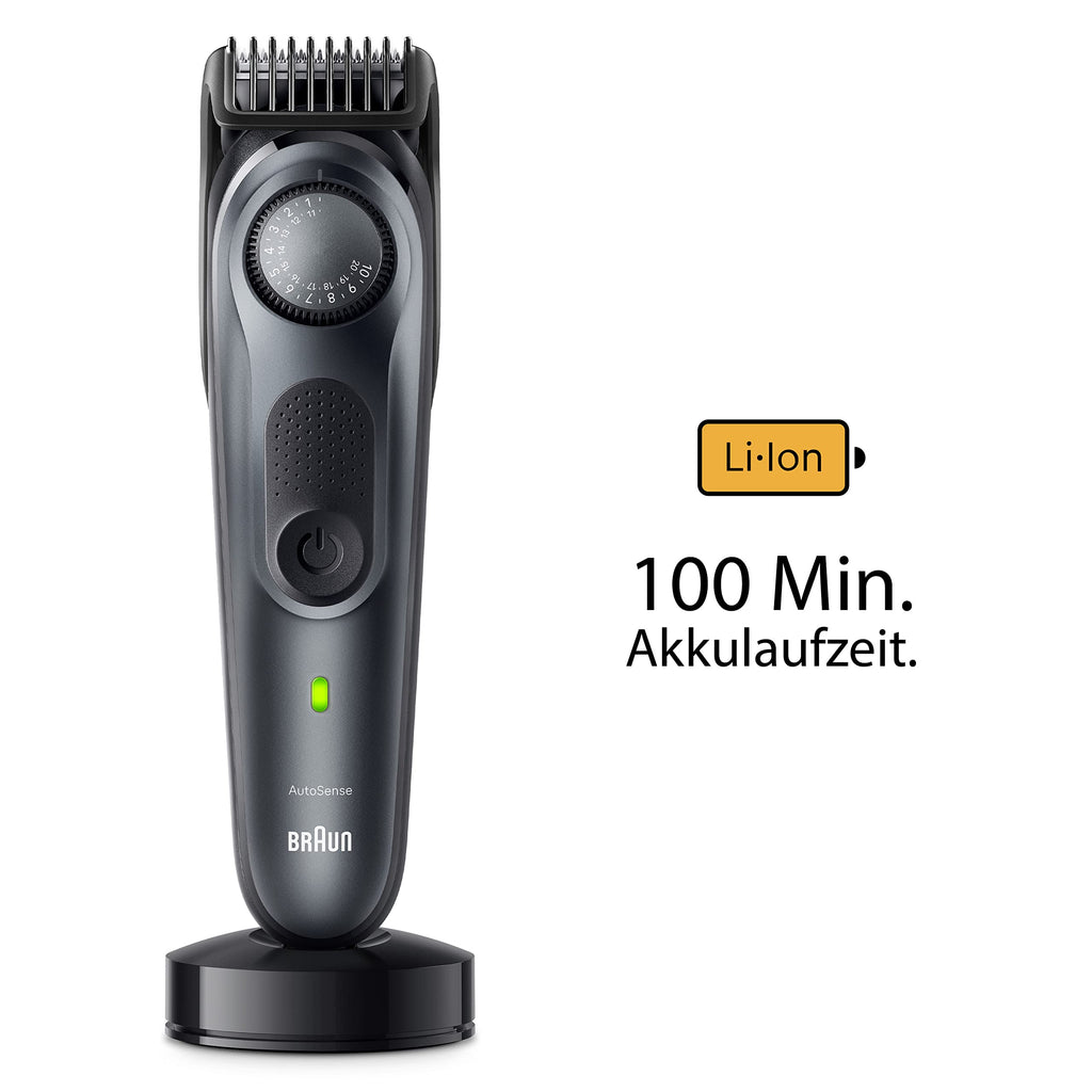 Barttrimmer Series 7, Elektrischer Bartschneider Herren mit 8 Zubehörteile, BT7441, Schwarz
