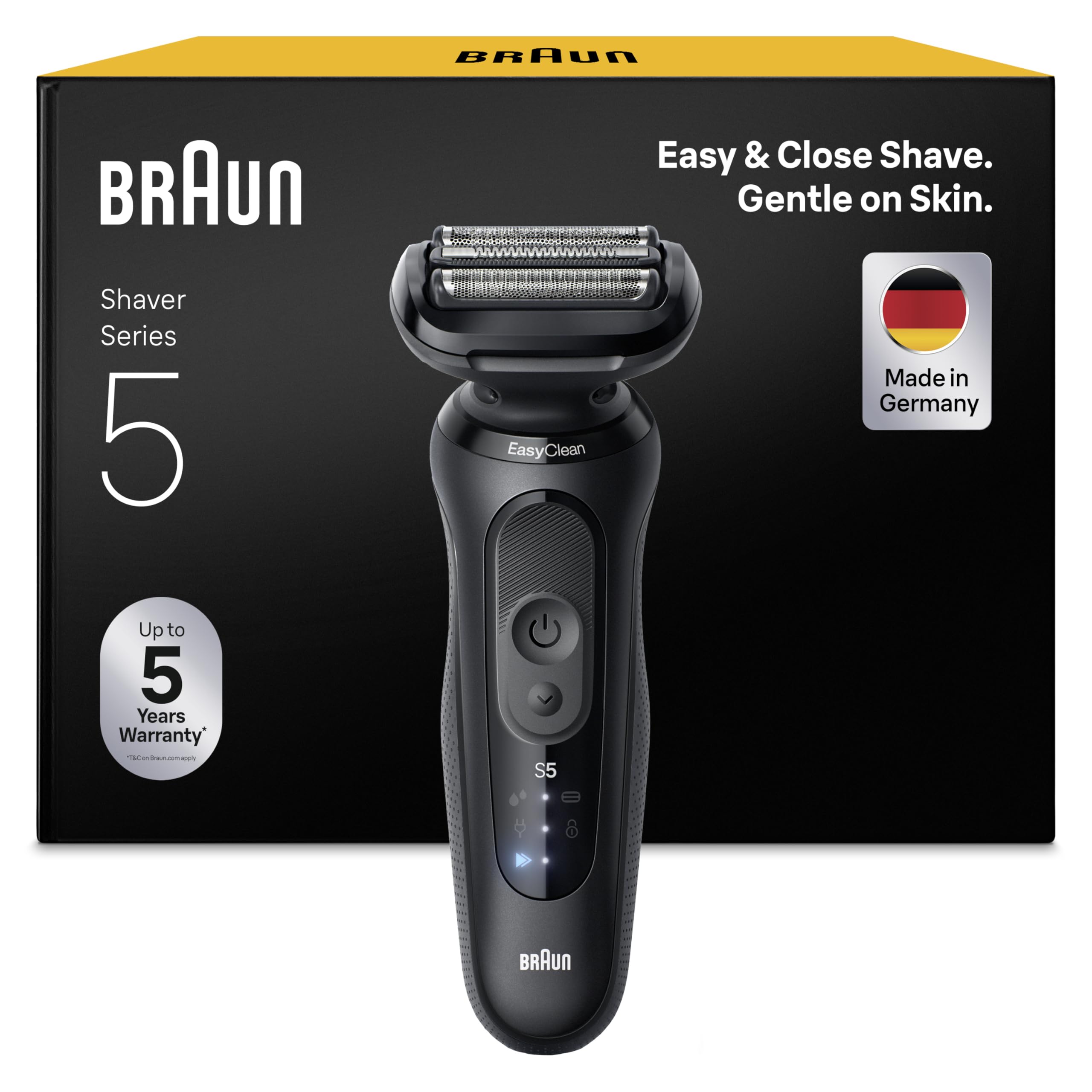 Series 5 Rasierer Herren Elektrisch, Elektrorasierer Herren mit 50 Min. Akku, 52-N1000si, Schwarz