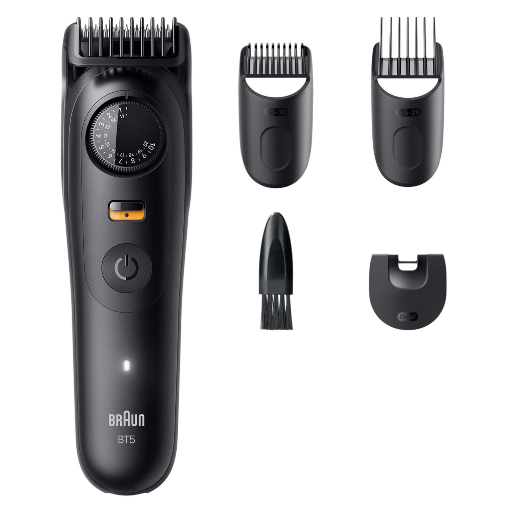 Series 5 Barttrimmer, +4 Stylinggeräte, extrem scharfe Klinge, 120 Minuten Laufzeit, BT5520, Schwarz