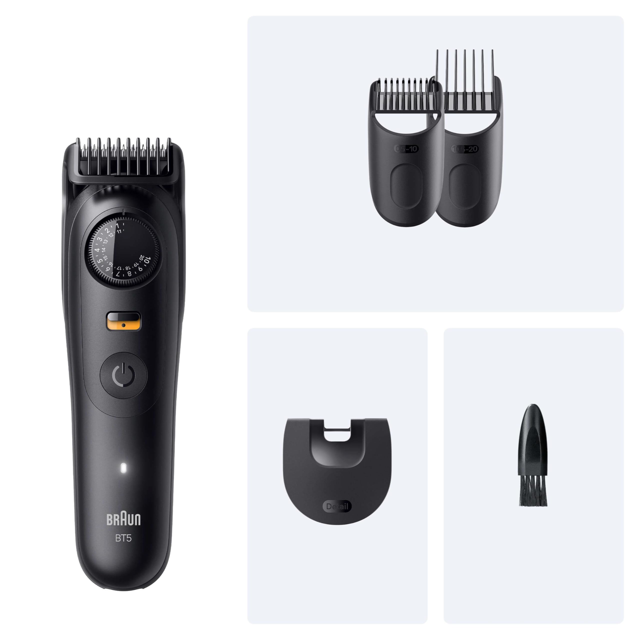 Series 5 Barttrimmer, +4 Stylinggeräte, extrem scharfe Klinge, 120 Minuten Laufzeit, BT5520, Schwarz