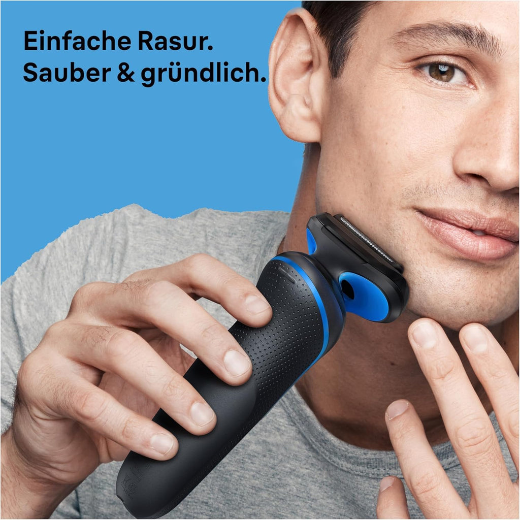 Series 5 Rasierer Herren Elektrisch, Elektrorasierer mit 50 Min. Akku und EasyClean,  51-B1000s, Blau