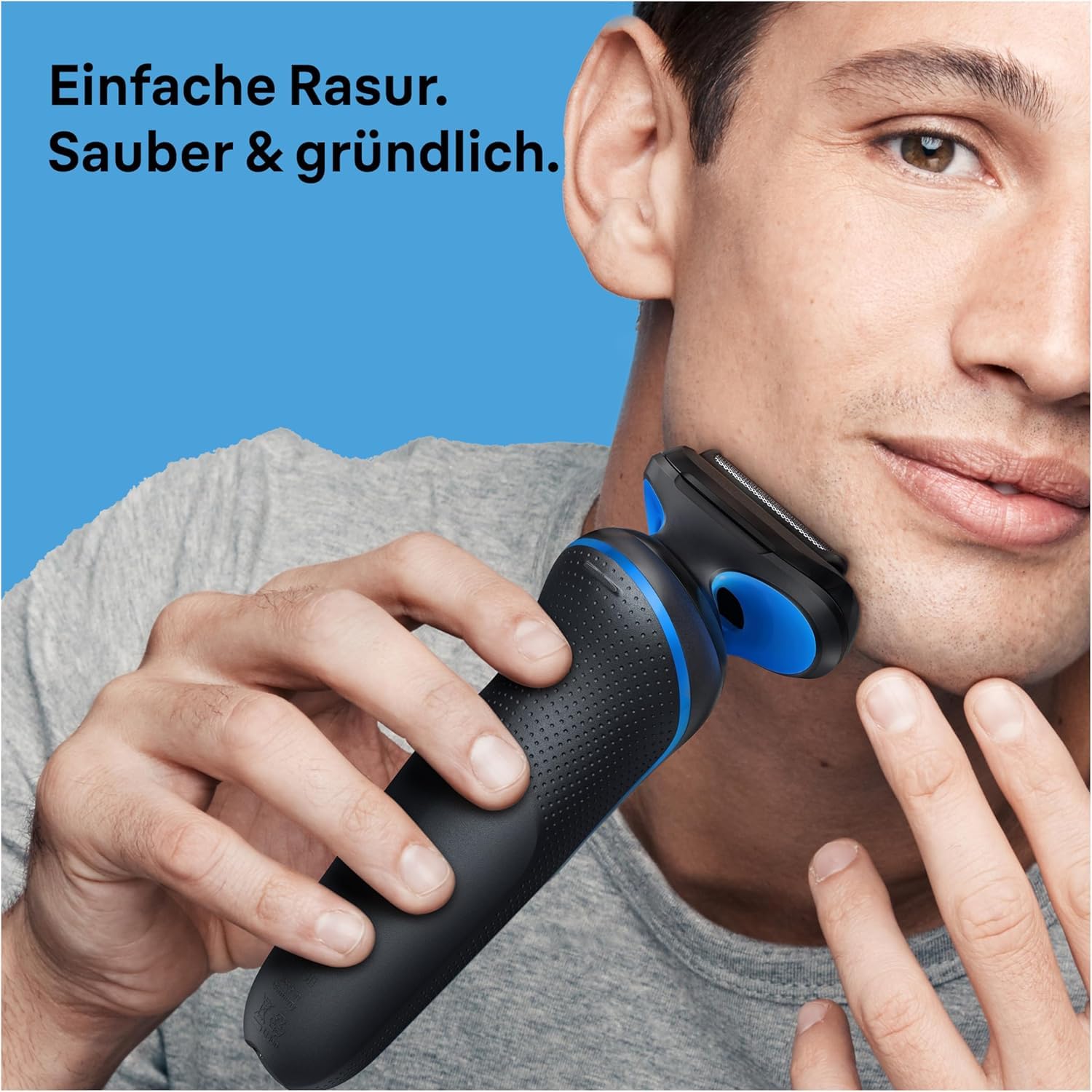 Series 5 Rasierer Herren Elektrisch, Elektrorasierer mit 50 Min. Akku und EasyClean,  51-B1000s, Blau