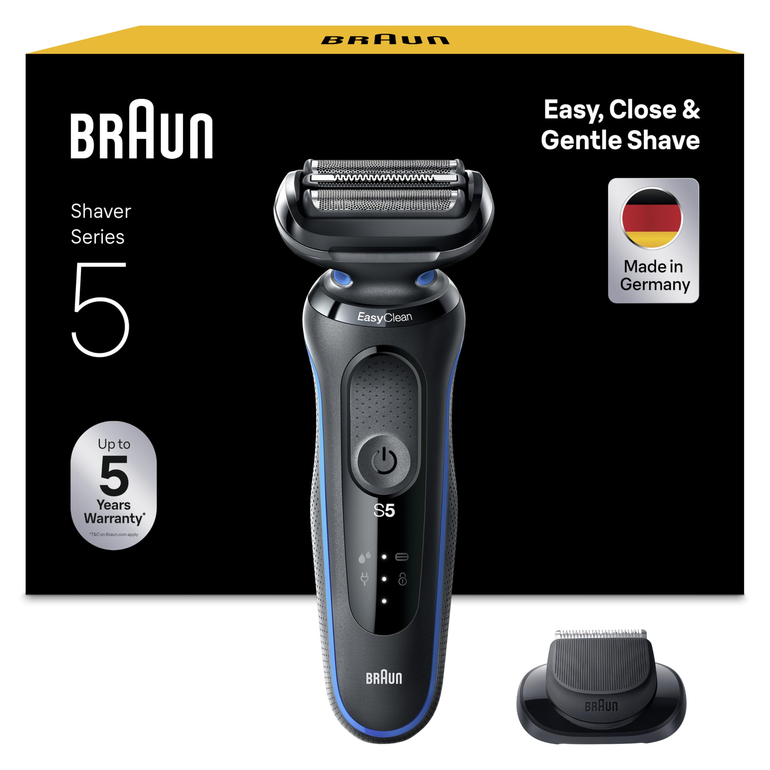Series 5 Rasierer Herren Elektrisch, Elektrorasierer mit 50 Min. Akku und EasyClean,  51-B1000s, Blau