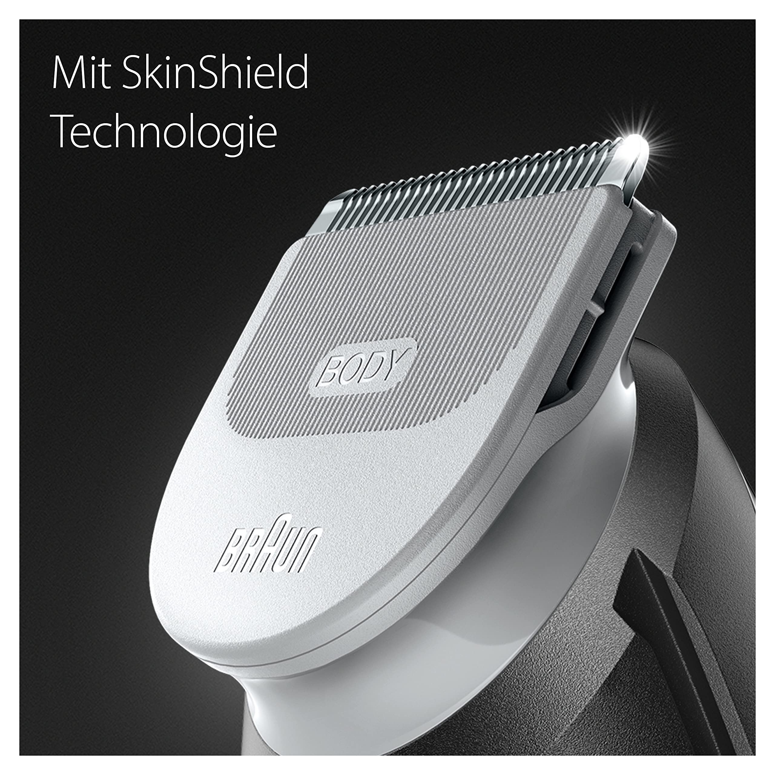 Bodygroomer Series 5, Elektrischer Körperrasierer Herren mit 4 Zubehörteile, BG5370, Grau