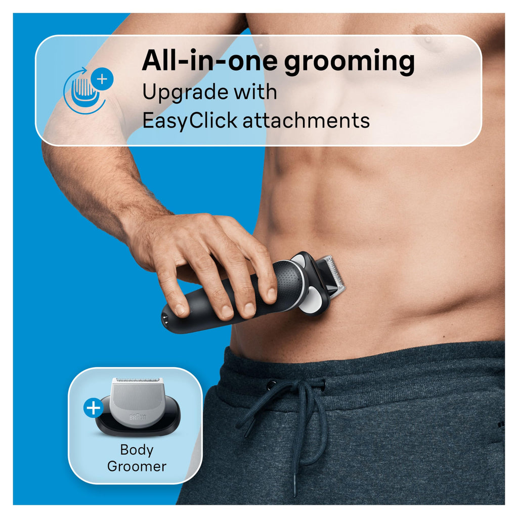 Serie 5 51-W1600s Elektrorasierer für Herren mit EasyClick Body Groomer-Aufsatz, Weiß