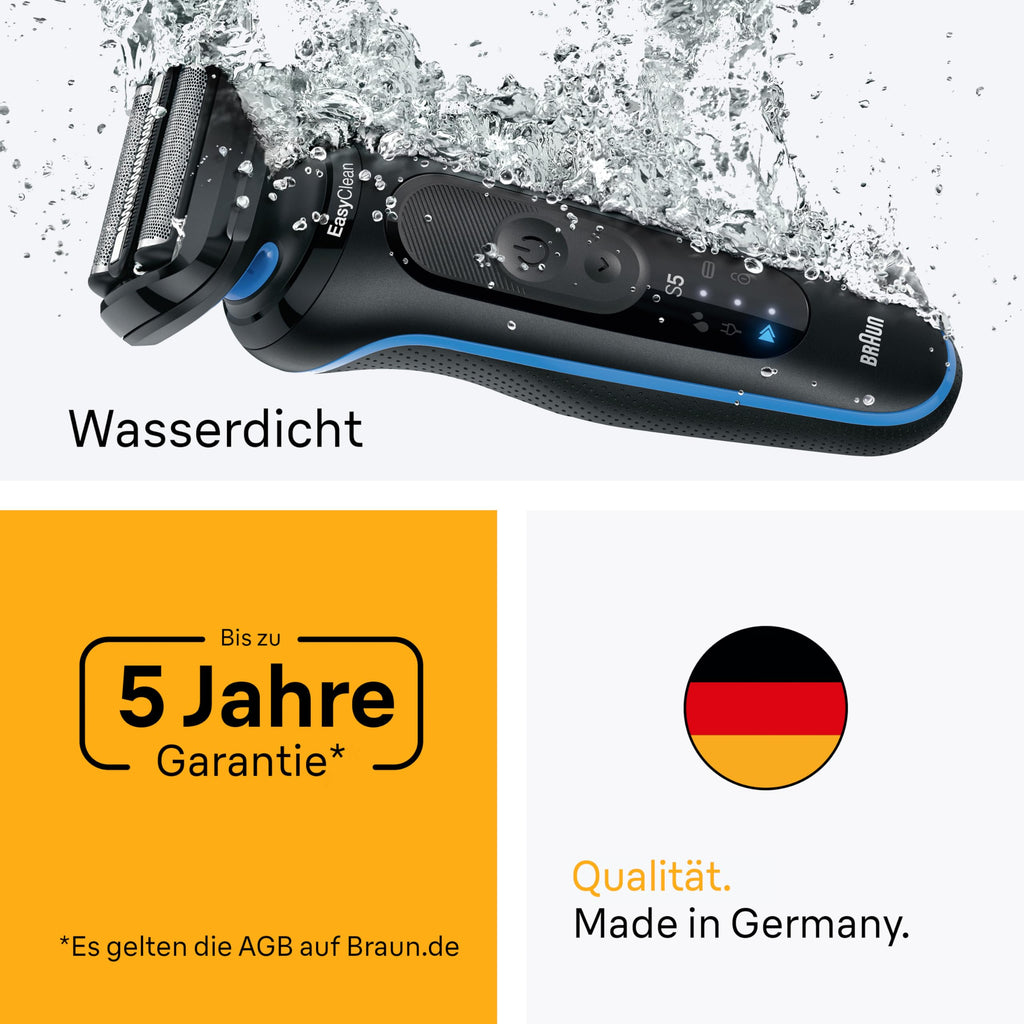Series 5 Rasierer Herren Elektrisch, Elektrorasierer Herren mit 50 Min. Akku, 52-N1000si, Schwarz