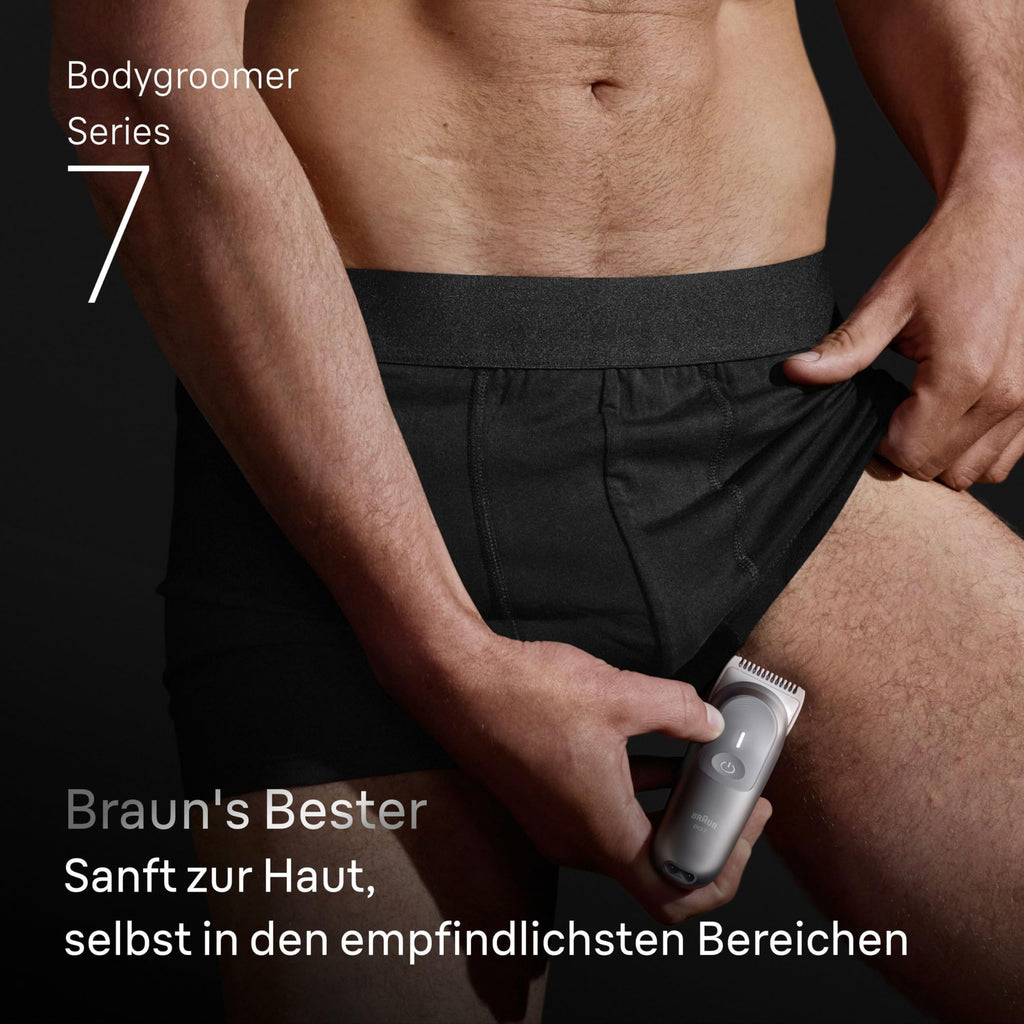 Bodygroomer Series 7, Elektrischer Körperrasierer Herren mit 8 Zubehörteile, BG7555, Grau