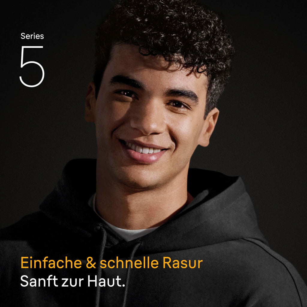 Series 5 Rasierer Herren Elektrisch, Elektrorasierer Herren mit 50 Min. Akku, 52-N1000si, Schwarz