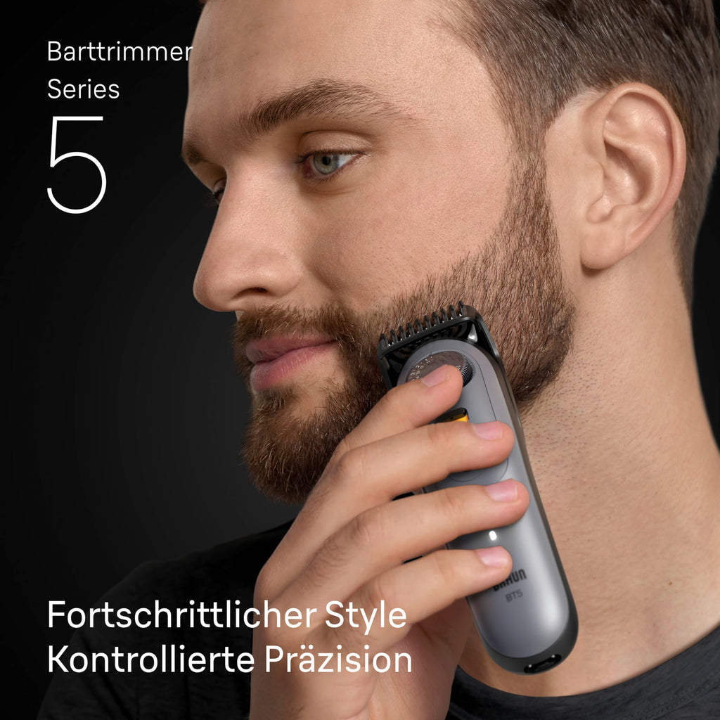 Barttrimmer Series 5, Elektrischer Bartschneider Herren mit 9 Zubehörteile, BT5565, Grau