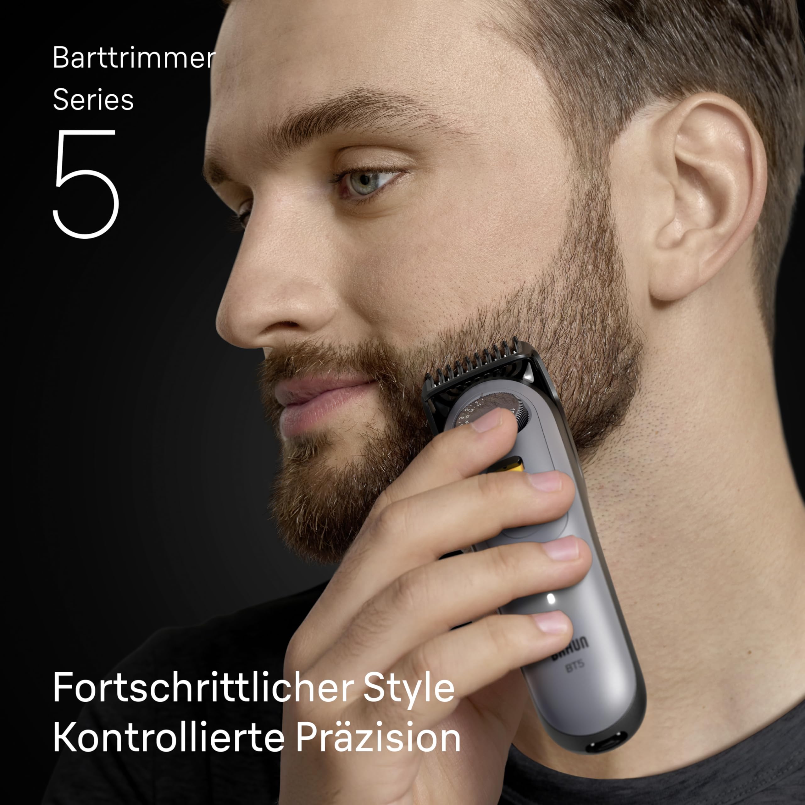 Barttrimmer Series 5, Elektrischer Bartschneider Herren mit 9 Zubehörteile, BT5565, Grau