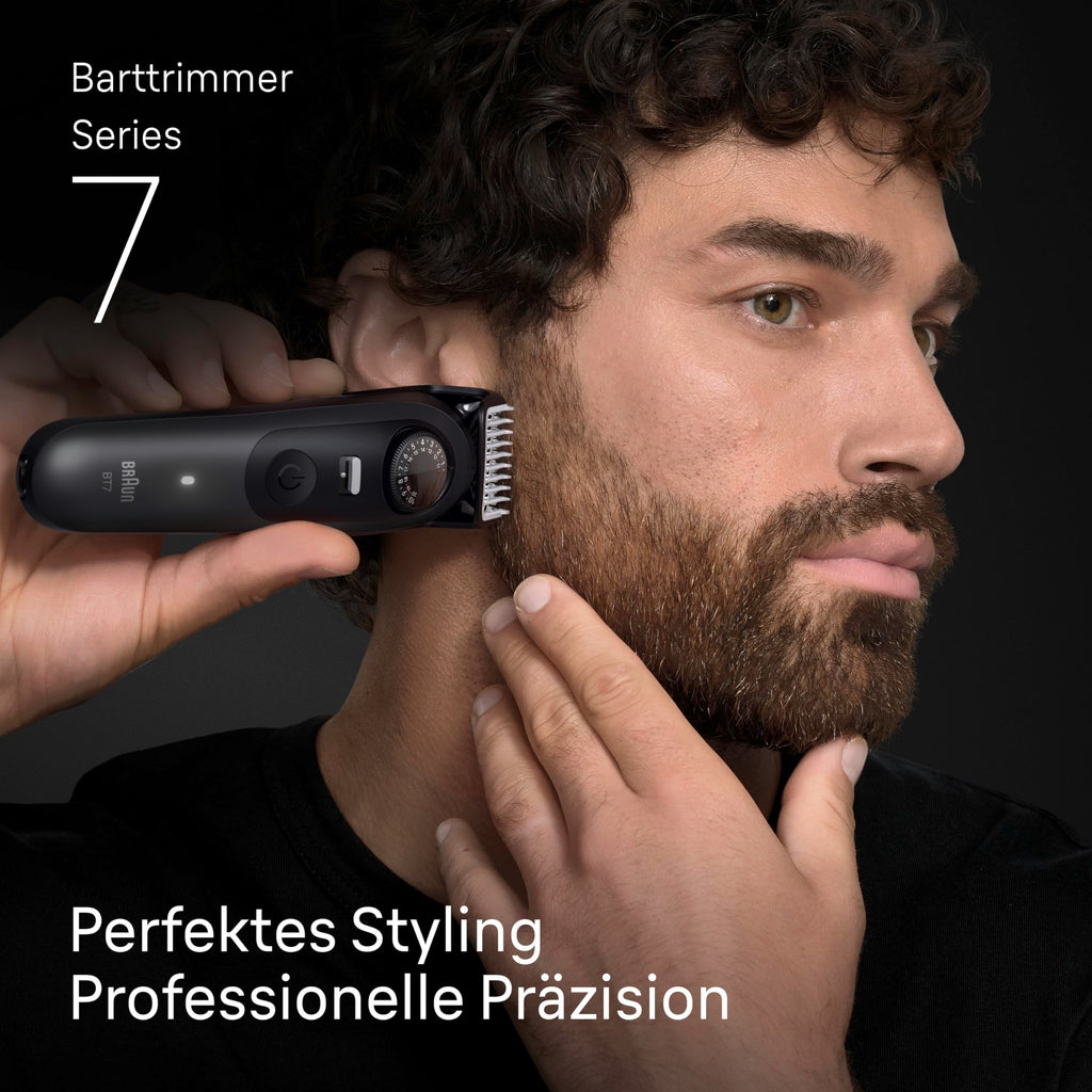 Barttrimmer Series 7, Elektrischer Bartschneider Herren mit 7 Zubehörteile, BT7525, Grau