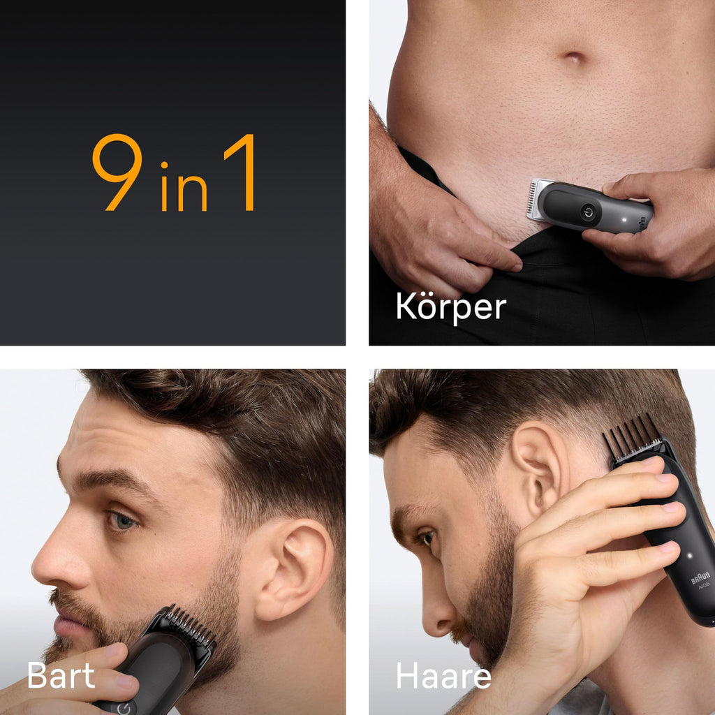 All-in-One Trimmer-Set 5, 9-in-1 Multigroom, Barttrimmer, Haarschneider, AIO5545, Grau