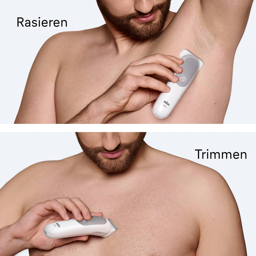 Bodygroomer Series 5, Elektrischer Körperrasierer Herren mit 7 Zubehörteile, BG5555, Grau