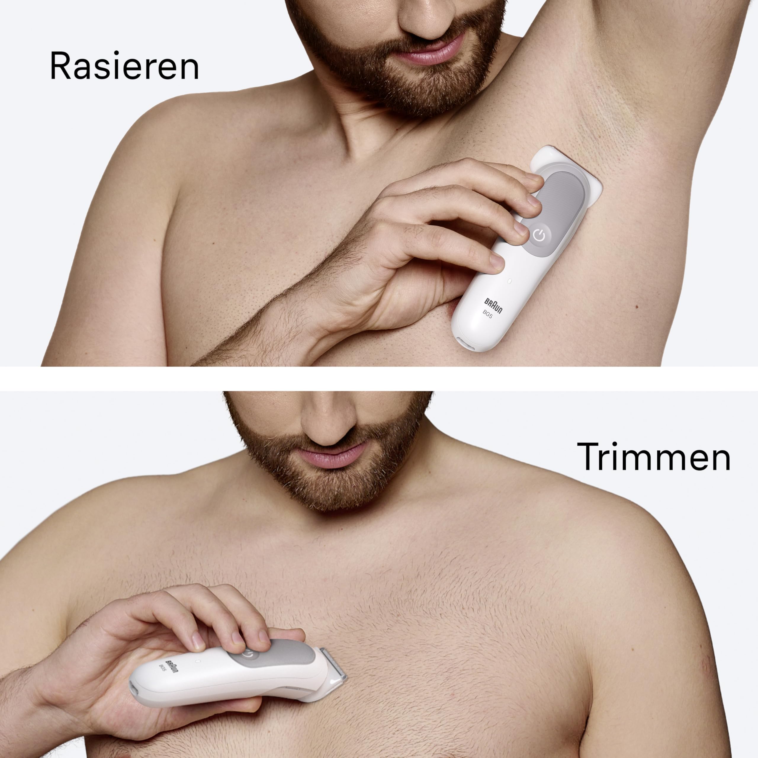 Bodygroomer Series 5, Elektrischer Körperrasierer Herren mit 7 Zubehörteile, BG5555, Grau