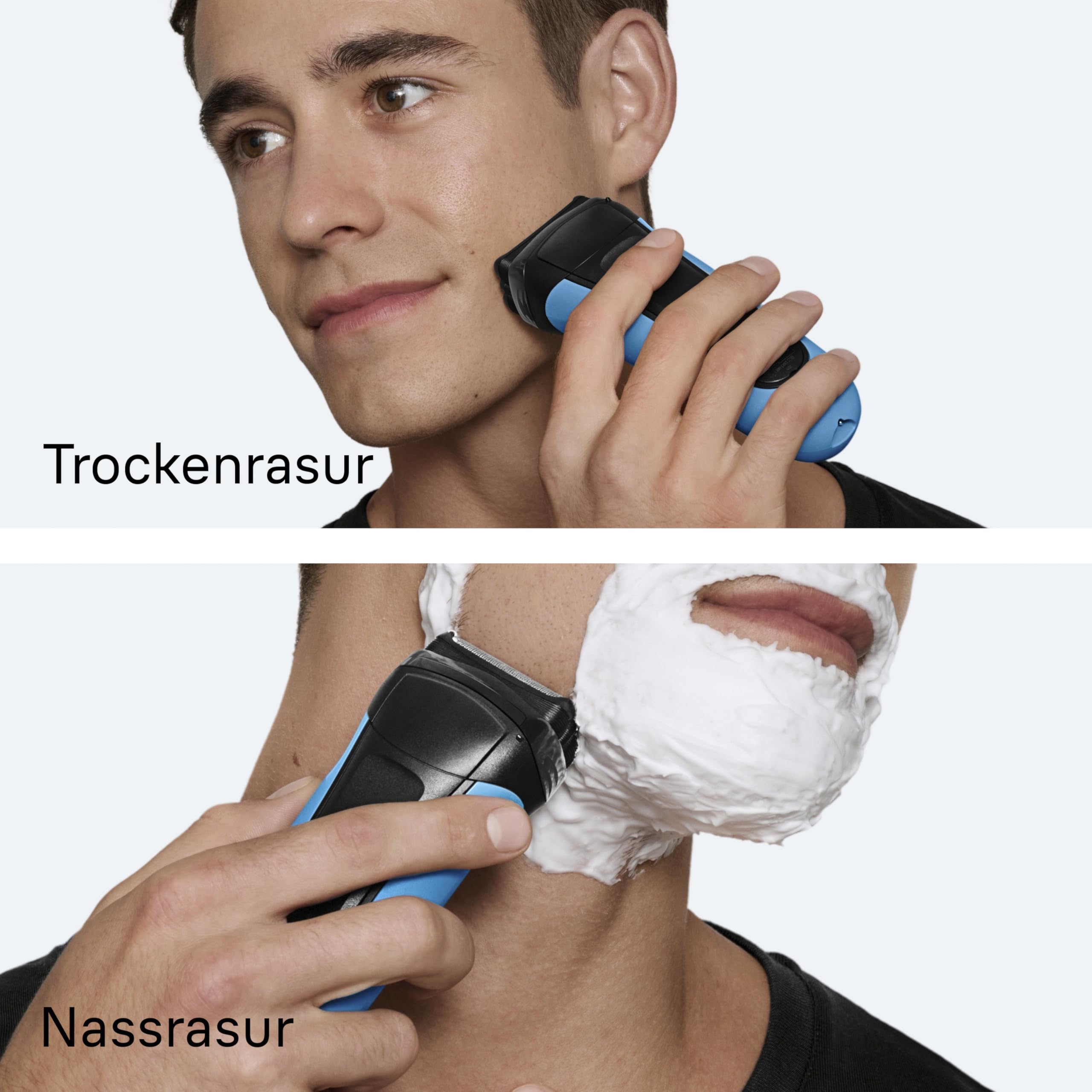 Series 3 Elektrorasierer Herren, Rasierapparat mit 3 Flexiblen Klingen, 310s, Blau