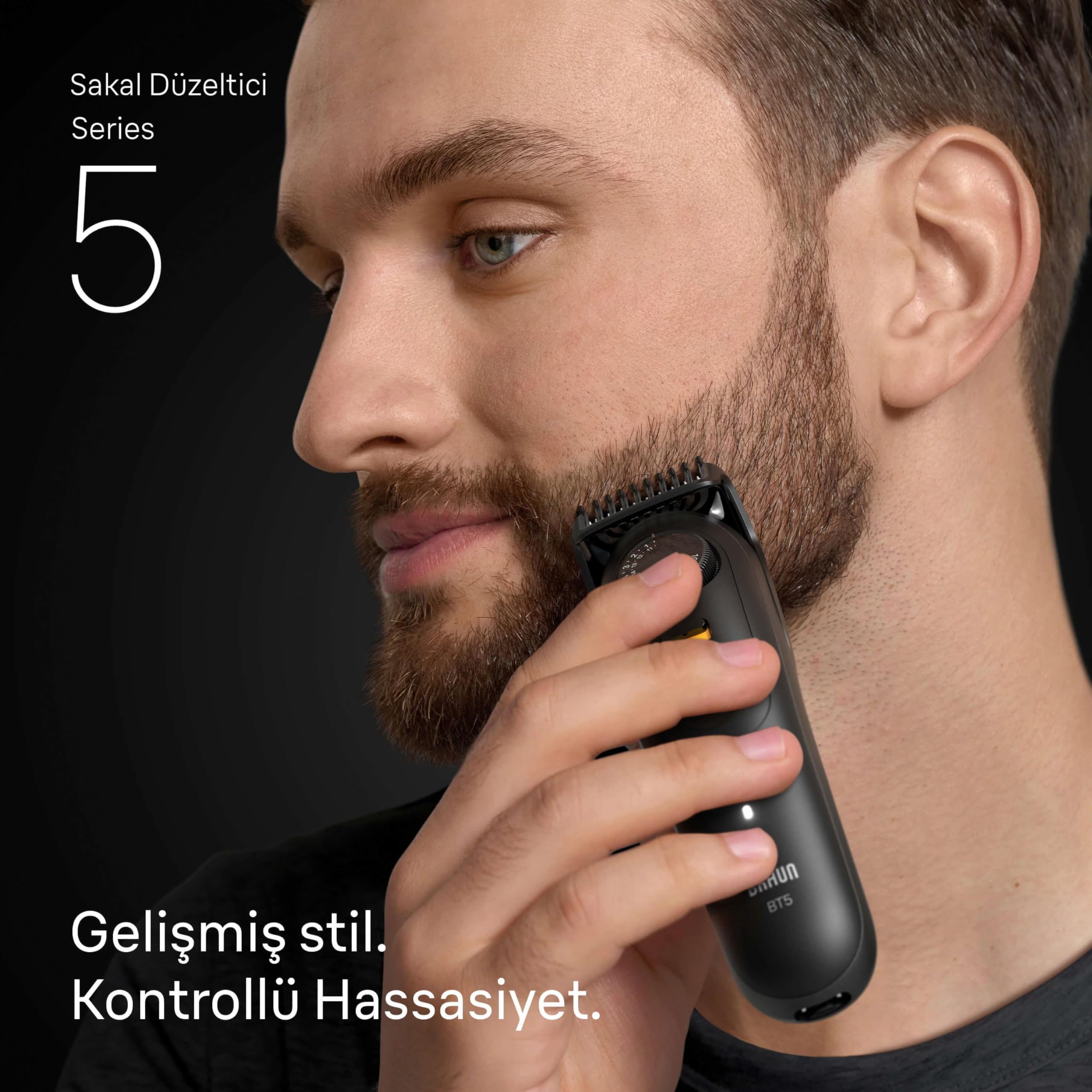 Series 5 Barttrimmer, +4 Stylinggeräte, extrem scharfe Klinge, 120 Minuten Laufzeit, BT5520, Schwarz