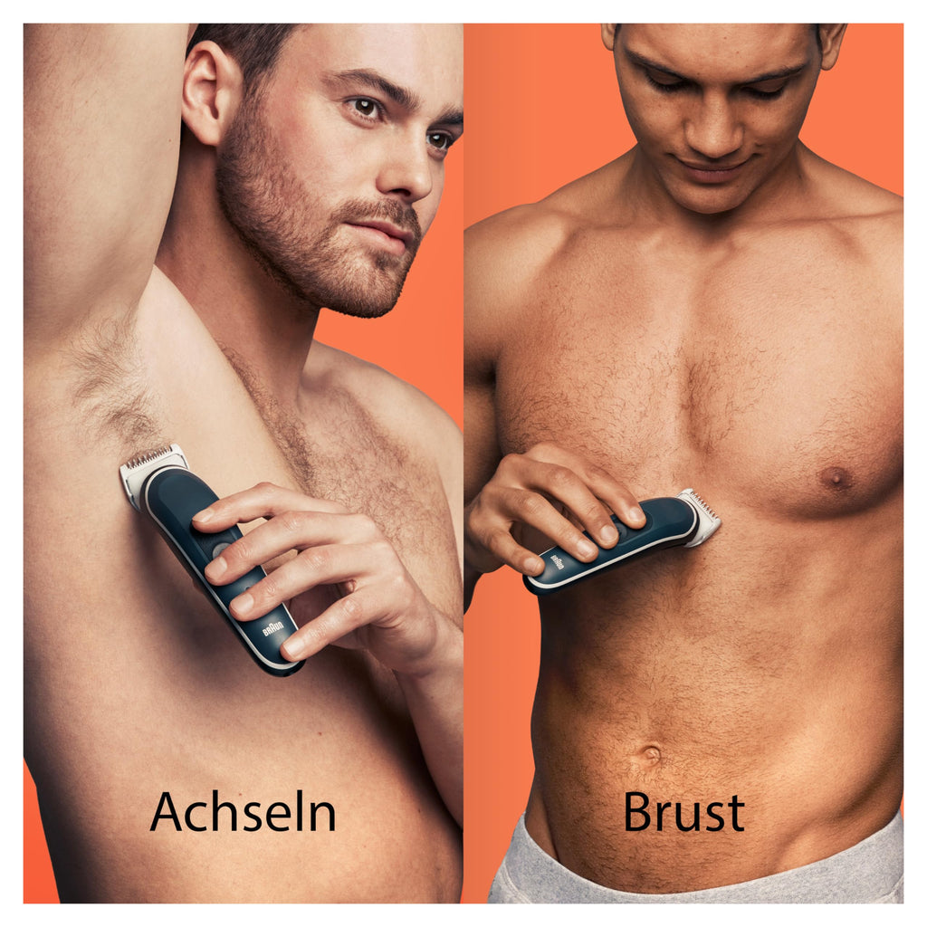 Bodygroomer Series 5, Elektrischer Körperrasierer Herren mit 4 Zubehörteile, BG5370, Grau