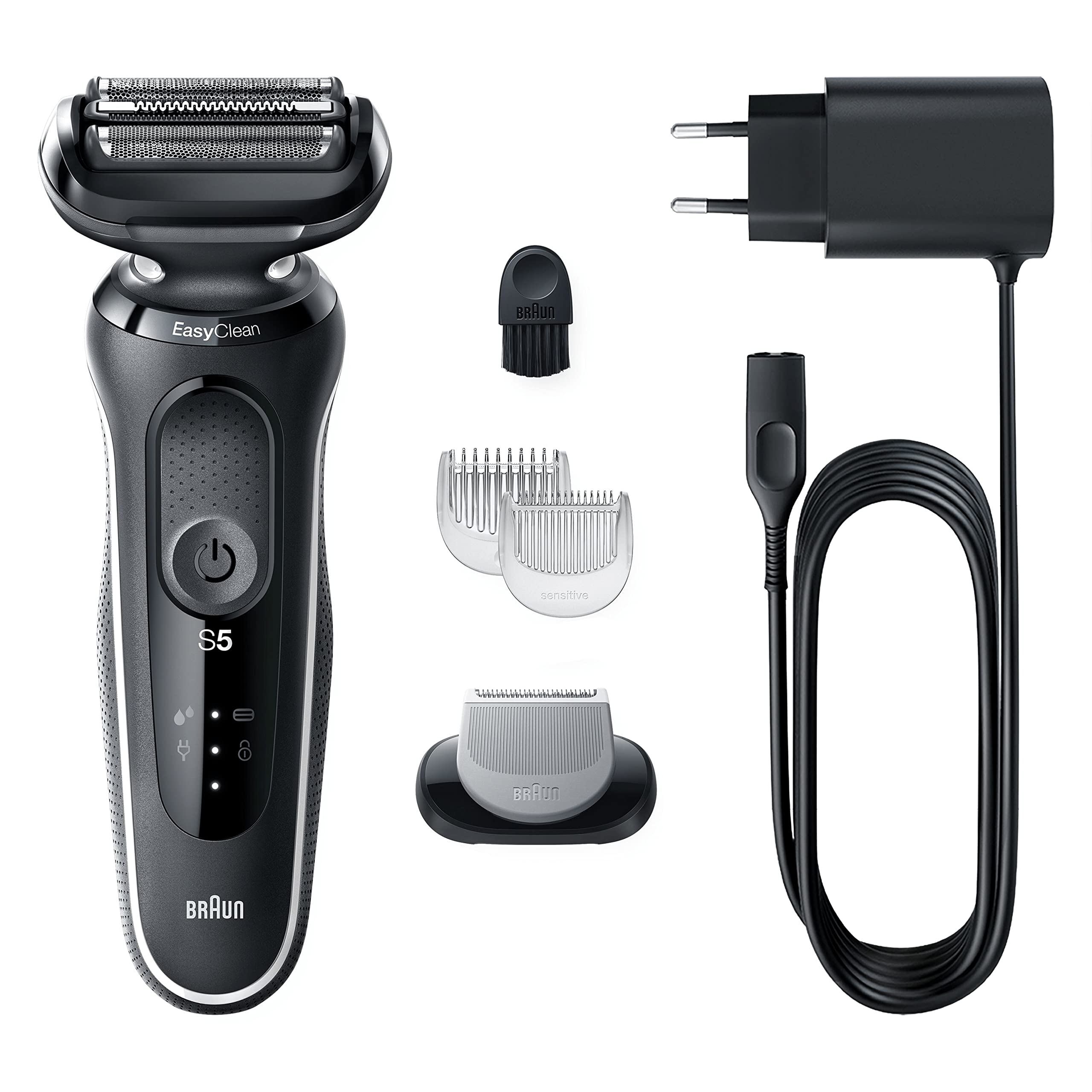 Serie 5 51-W1600s Elektrorasierer für Herren mit EasyClick Body Groomer-Aufsatz, Weiß