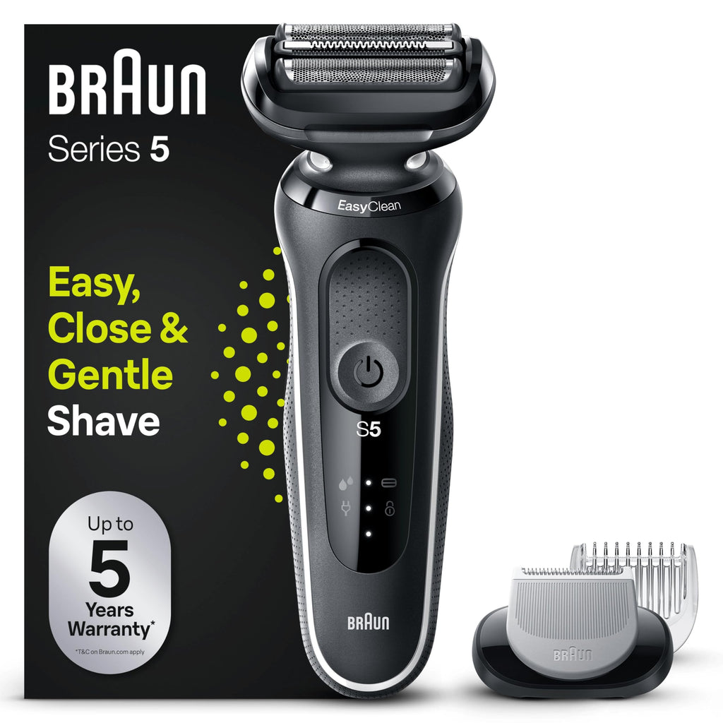 Serie 5 51-W1600s Elektrorasierer für Herren mit EasyClick Body Groomer-Aufsatz, Weiß
